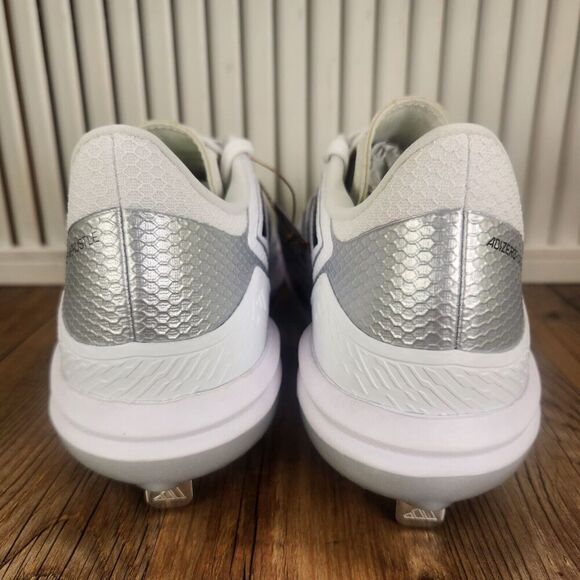 Adidas Purehustle 3 Women Sz 7 White Black Athletic Metal Softball Cleats IG7135 - Picture 5 of 11